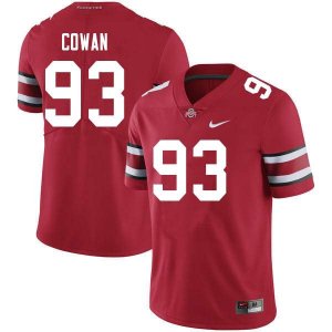 NCAA Ohio State Buckeyes Men's #93 Jacolbe Cowan Scarlet Nike Football College Jersey IHQ4845RH